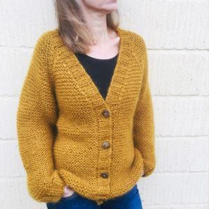 Strikkeopskrift cardigan - retstrikket jakke - mohair