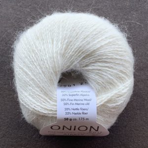 Alpaca + merino Wool + Nettles - Råhvid 1201 - Onion